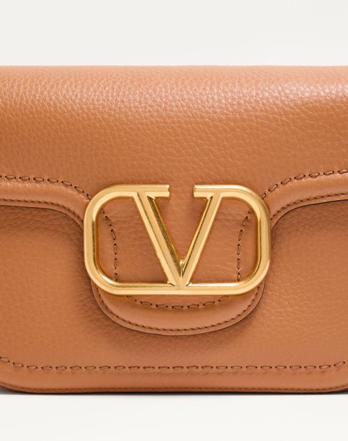 Valentino Garavani - Valentino Garavani Alltime Grainy Calfskin Shoulder Bag - Almond - Woman - Shoulder Bags